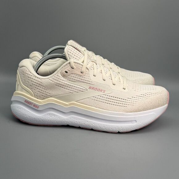 Brooks Shoes - Brooks Ghost Max 2 Women's 11 Coconut Milk Gray Mesh Athletic Running Sneakers